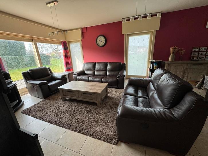 Salon en cuir, Maison & Meubles, Canapés | Salons, Utilisé, Cuir, Enlèvement