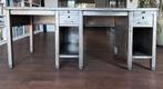 Jaren '50 metalen bureau, Huis en Inrichting, Bureaus, Ophalen, Gebruikt, Bureau