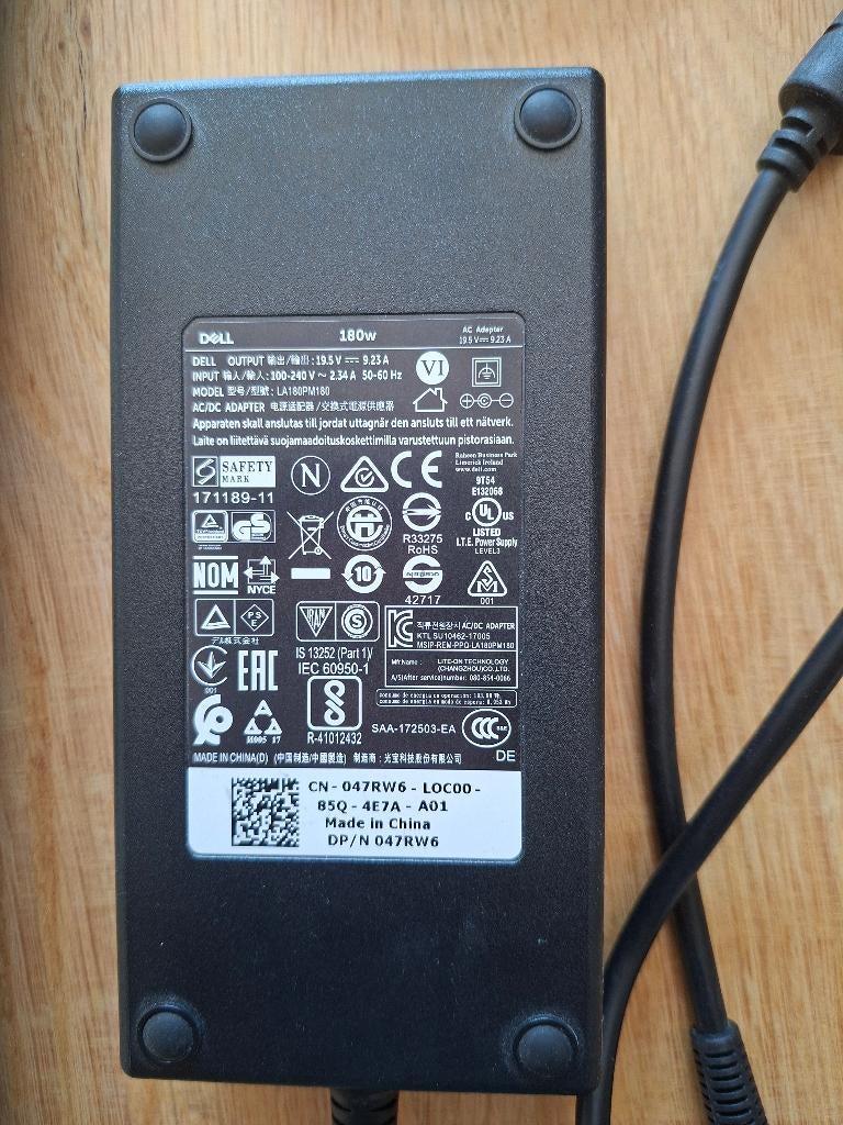 Dell 180w adapter, Computers en Software, Ophalen of Verzenden, Zo goed als nieuw, Dell