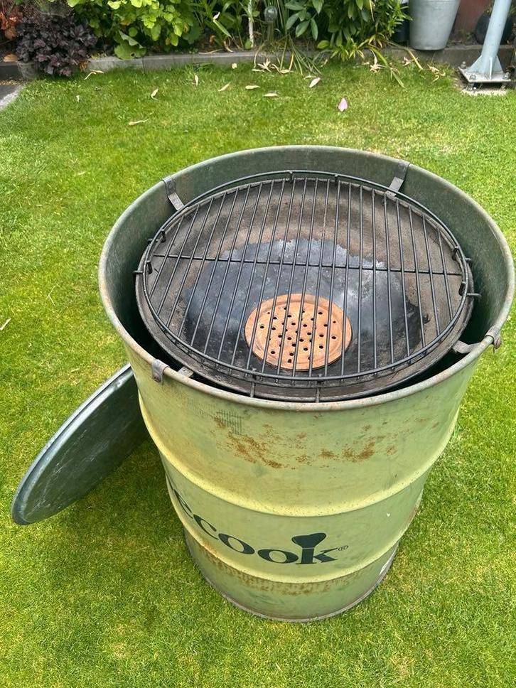 Blik 200 liter - Barbecue Edson Army Green - BarbeCook, Tuin en Terras, Houtskoolbarbecues, Gebruikt, Ophalen