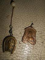 Lot de 2 Médaillons Ste Vierge Lourdes/ St Christophe en mét, Enlèvement ou Envoi