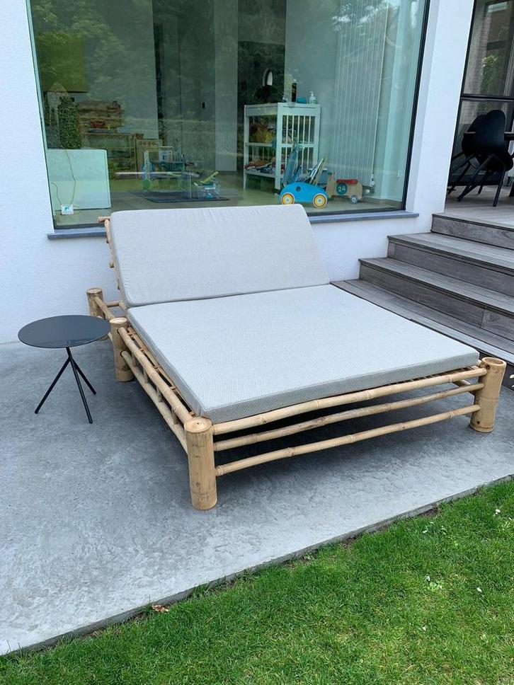 Ligbed 2 persoons bamboe, Tuin en Terras, Ligbedden, Gebruikt, Ophalen