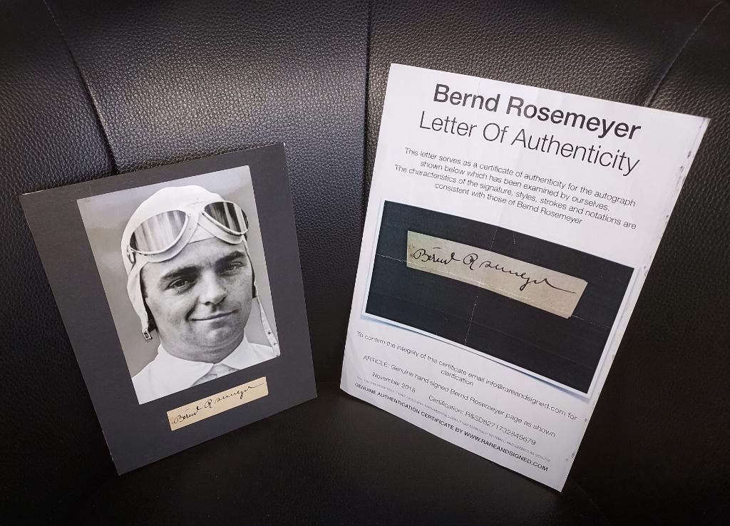 Signature originale du pilote de Grand Prix Bernd Rosemeyer, Enlèvement ou Envoi, Utilisé