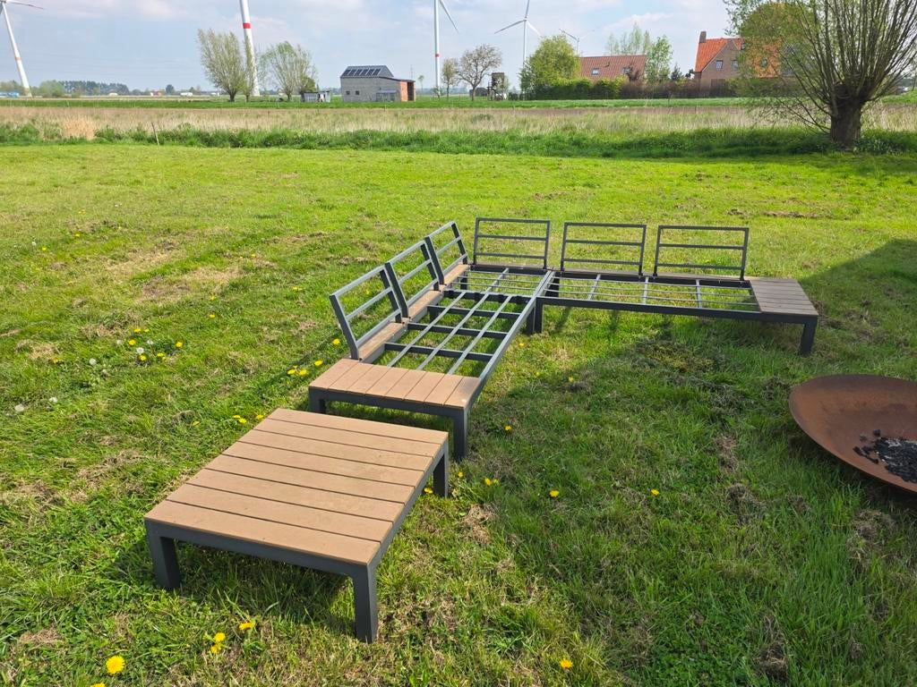 Salon en aluminium sans coussins, Jardin & Terrasse, Chaises longues, Enlèvement, Aluminium