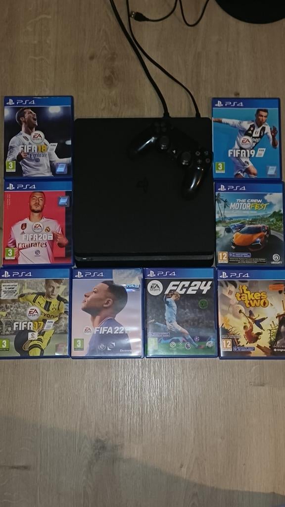 “PS4 + 7 jeux + manette –très bon état, Consoles de jeu & Jeux vidéo, 500 GB, Enlèvement ou Envoi, Avec 1 manette, Comme neuf