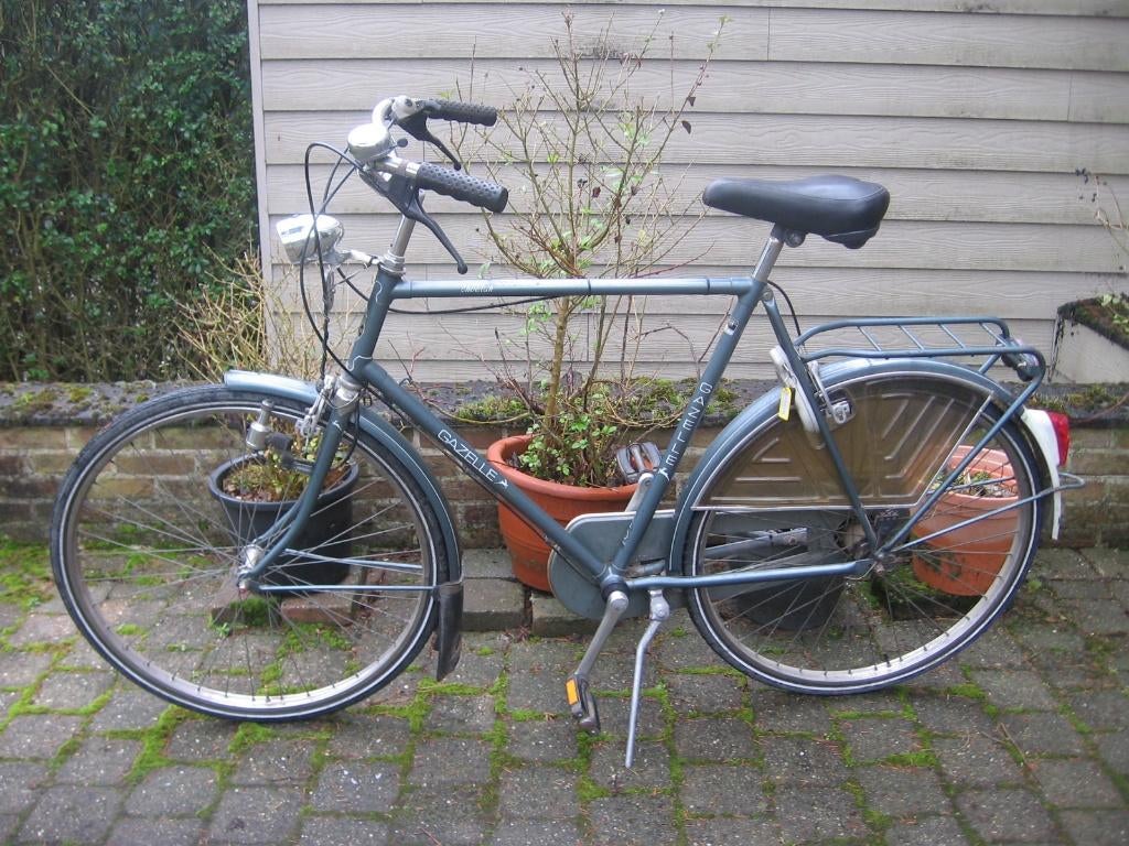 28 inch rijklare Gazelle herenfiets met 3 versnellingen, Ophalen, Gebruikt, Velgrem, Versnellingen