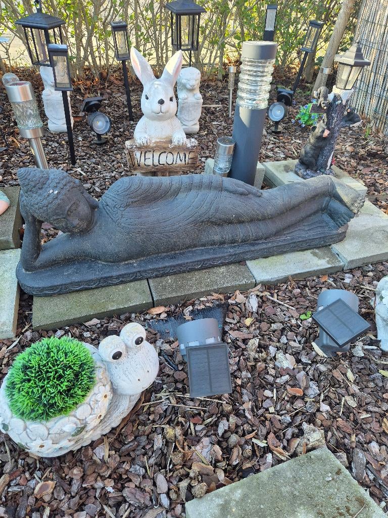 Boeddha beeld uit steen, Tuin en Terras, Ophalen, Zo goed als nieuw, Steen, Boeddhabeeld