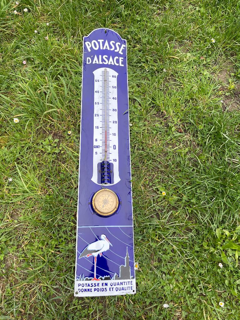 thermomètre emaillee potasse alsace, Collections, Marques & Objets publicitaires, Enlèvement