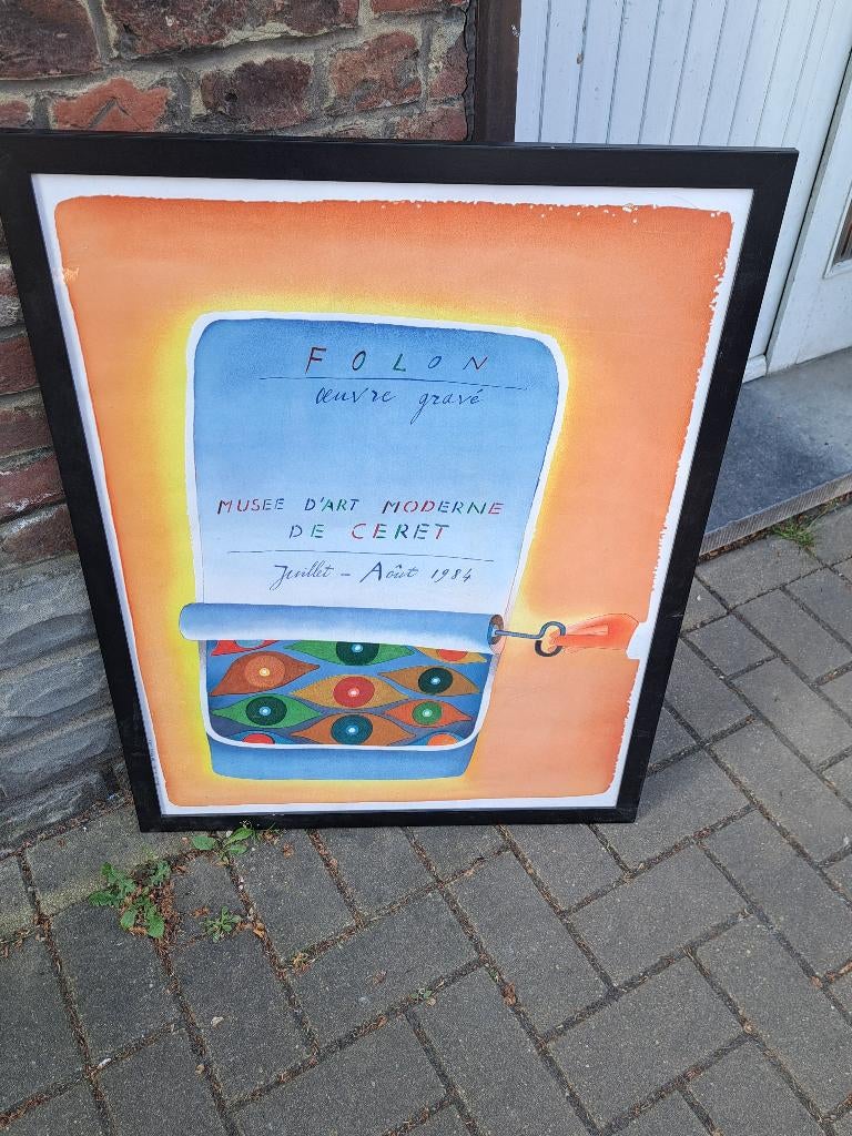 lithographie de jean michel folon, Ophalen of Verzenden