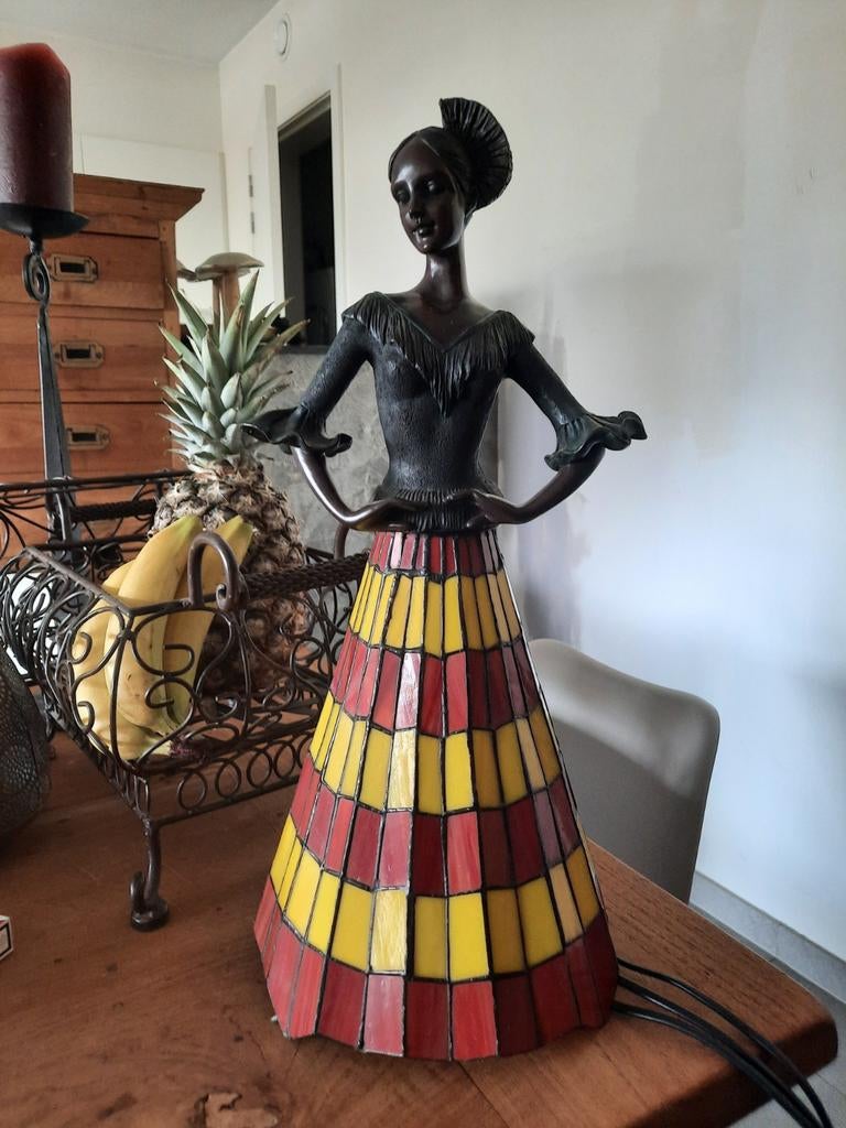 Bronzenlamp tiffany stijl, Ophalen