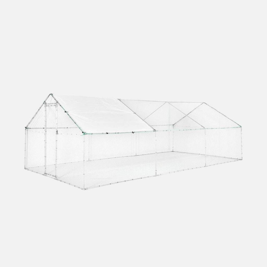 Ren 18m2 uit gegalvaniseerd staal, Animaux & Accessoires, Volatiles | Accessoires, Neuf, Poulailler, Enlèvement