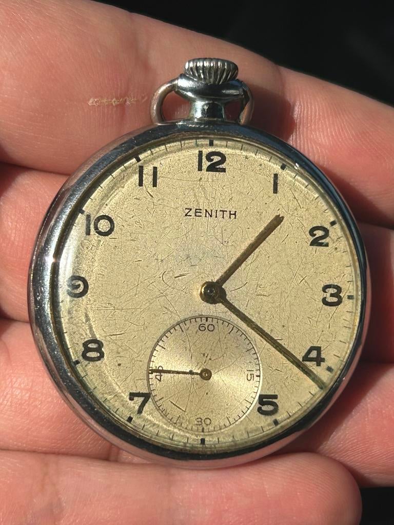 Montre de poche gousset zakhorloge Zenith, Autres marques, Enlèvement ou Envoi, Acier, Inconnu