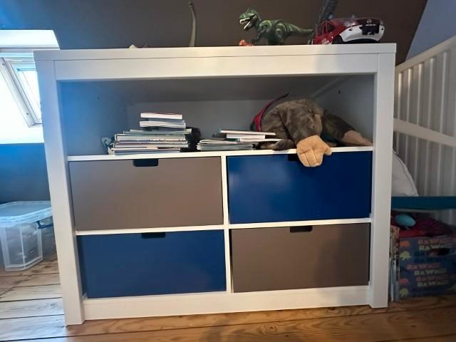 Commode blanche Bopita avec 5 casiers et 4 tiroirs, Maison & Meubles, Armoires | Commodes, Utilisé, Moins de 100 cm, 100 à 150 cm