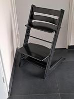 Stokke Tripp Trapp kinderstoel NIEUW MODEL in satin zwart, Ophalen, Gebruikt, Meegroeistoel, Aanschuifbaar