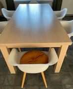 Eiken eettafel white wash  215x100, Huis en Inrichting, Complete eetkamers, Ophalen, Zo goed als nieuw