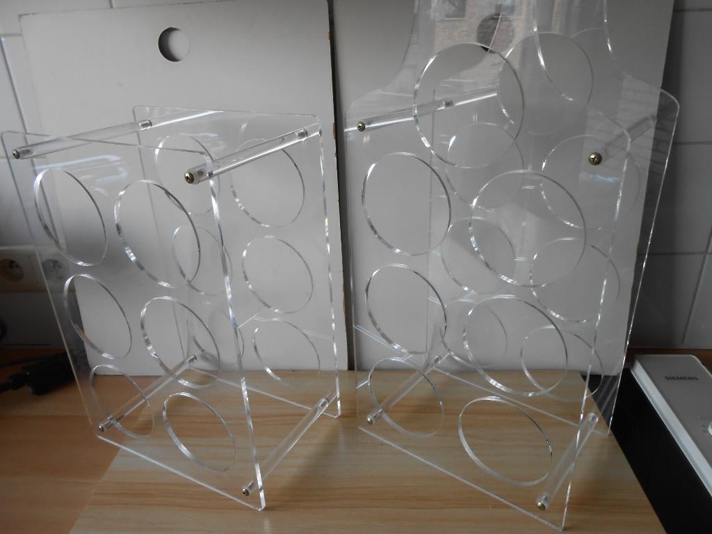 2 casiers à vin modernes en acrylique, Maison & Meubles, Enlèvement ou Envoi, Comme neuf, Synthétique, 5 à 15 bouteilles