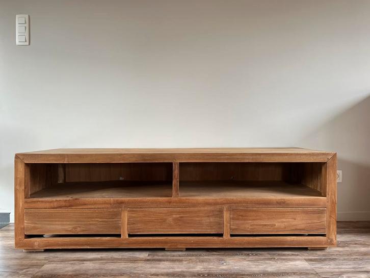 Tv meubel - teakhout, Huis en Inrichting, Kasten |Televisiemeubels, Teakhout, Ophalen