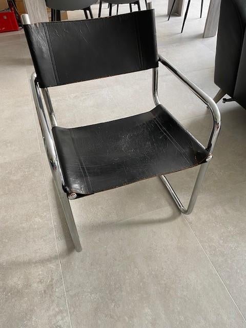 stoel, Huis en Inrichting, Stoelen, Ophalen, Gebruikt, Zwart, Leer