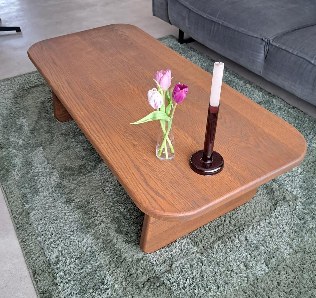 Nieuw! Handgemaakte massief eiken salontafel, Ophalen, Eikenhout