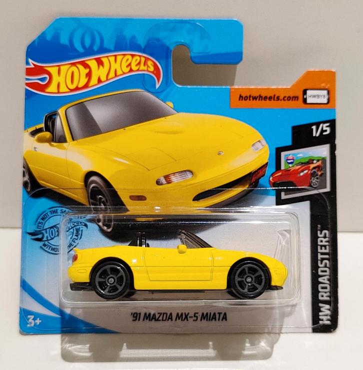 Hot Wheels ´91 Mazda MX-5 Miata Geel Roadsters (2020), Hobby & Loisirs créatifs, Voitures miniatures | Échelles Autre, Enlèvement ou Envoi