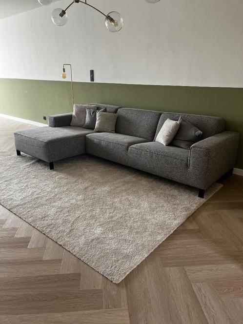 Zetel, Huis en Inrichting, Zetels | Zetels, Gebruikt, Hoekbank, Vierpersoons of meer, 250 tot 300 cm, 125 tot 150 cm, Metaal, Stof