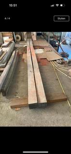 2 eiken balken, Doe-het-zelf en Bouw, Ophalen, Gebruikt, Eiken, Balk