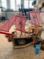 Bateau pirate en bois + animaux en bois, Enfants & Bébés, Jouets | Playmobil, Comme neuf, Enlèvement ou Envoi