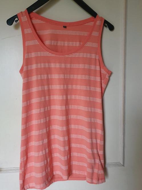 stretch topje oranje - wit gestreept Nieuwstaat, Kleding | Dames, Topjes, Zo goed als nieuw, Maat 38/40 (M), Overige kleuren, Zonder mouw