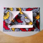 HUUR 15€/DAG Kleurrijke Afrikaanse Wax Placemats - Servetten, Ophalen, Zo goed als nieuw, Bord