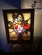Zeer mooi oude lodglas verlichting kader 30x40cm, Ophalen