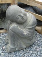 beeld van een Boeddha-hoofd op knieën in verweerde steen..., Nieuw, Ophalen of Verzenden