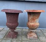 Gietijzeren tuinvazen hoogte 34 cm, Ophalen, Gebruikt