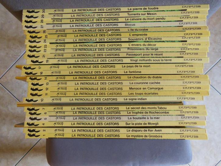 Lot BD La patrouille des castors 1 à 30 Série complète, Boeken, Stripverhalen, Gelezen, Complete serie of reeks, Ophalen of Verzenden