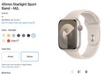 45mm Starlight Sport Band - Regular (Apple Watch), Nieuw, Ophalen of Verzenden, Apple, IOS