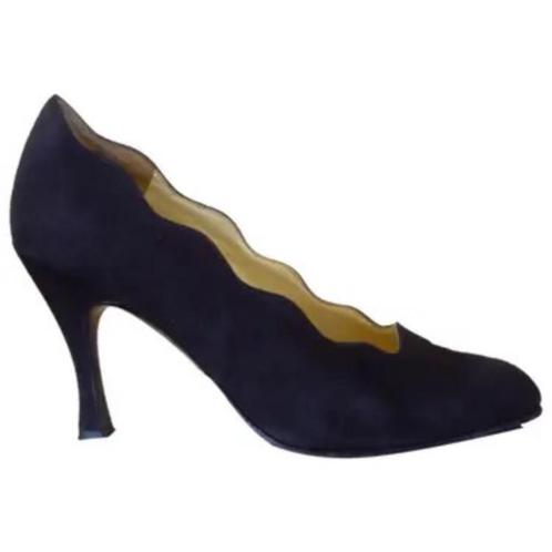 Charles Jourdan schoentjes mt. 35,5 - hak 9 cm - zwart daim, Kleding | Dames, Schoenen, Zo goed als nieuw, Pumps, Zwart, Ophalen of Verzenden