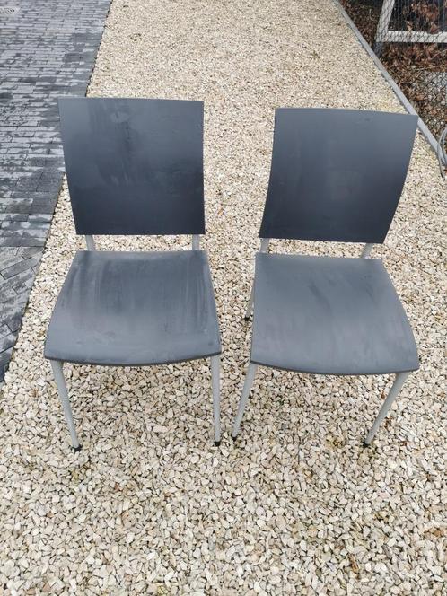 4x stoel Philippe Starck Miss C.O.C.O (Cassina), Huis en Inrichting, Stoelen, Gebruikt, Vier, Kunststof, Metaal, Grijs, Ophalen of Verzenden