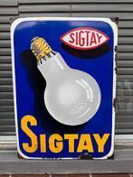 SIGTAY lampen emaille reclamebord, Verzamelen, Merken en Reclamevoorwerpen, Ophalen of Verzenden, Gebruikt, Reclamebord