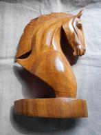 paardenhoofd, marmer en hout 2 stuks, Antiek en Kunst, Ophalen of Verzenden