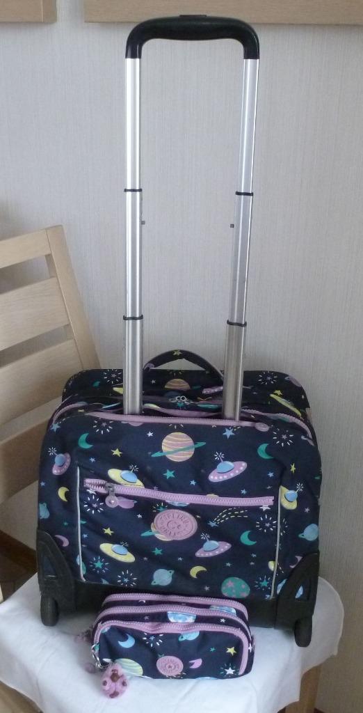 Kipling Trolley en pennen etui triple marine + monkeys, Handtassen en Accessoires, Tassen | Schooltassen, Gebruikt, Aktetas of Boekentas