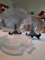 glazen vis servies 7 stuks, Ophalen of Verzenden, Glas