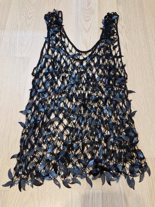 Doorzichtig Topje Met Blaadjes, Kleding | Dames, Topjes, Zo goed als nieuw, Zwart, Ophalen of Verzenden