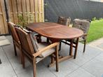 Tuinset teak met 8 stoelen, Ophalen, Gebruikt, Tuinset