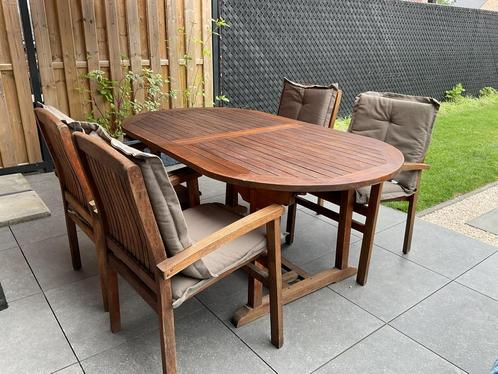 Tuinset teak met 8 stoelen, Tuin en Terras, Tuinsets en Loungesets, Gebruikt, Tuinset, Ophalen