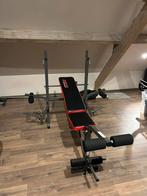 Bench press + pull up bar + gewichten, Sport en Fitness, Ophalen of Verzenden, Zo goed als nieuw