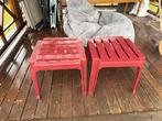 2 rode tuinstoeltjes, Ophalen, Zo goed als nieuw