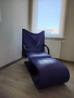 Ligne roset lounge chair met ottoman "Zen chair", Ophalen, Gebruikt, Eenpersoons, Leer