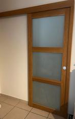 Porte coulissante bois / chêne, Enlèvement, Porte coulissante, Comme neuf, Verre