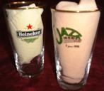 Vase en verre à bière Heineken à double impression Jazz Leer, Collections, Marques de bière, Heineken, Enlèvement ou Envoi, Neuf
