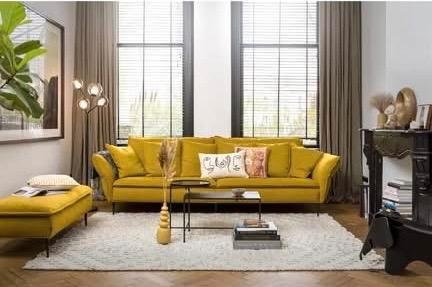 Canapé ocre /jaune moutarde – excellent état, 1an seulement, Maison & Meubles, Canapés | Salons, Comme neuf, Banc droit, Quatre personnes ou plus