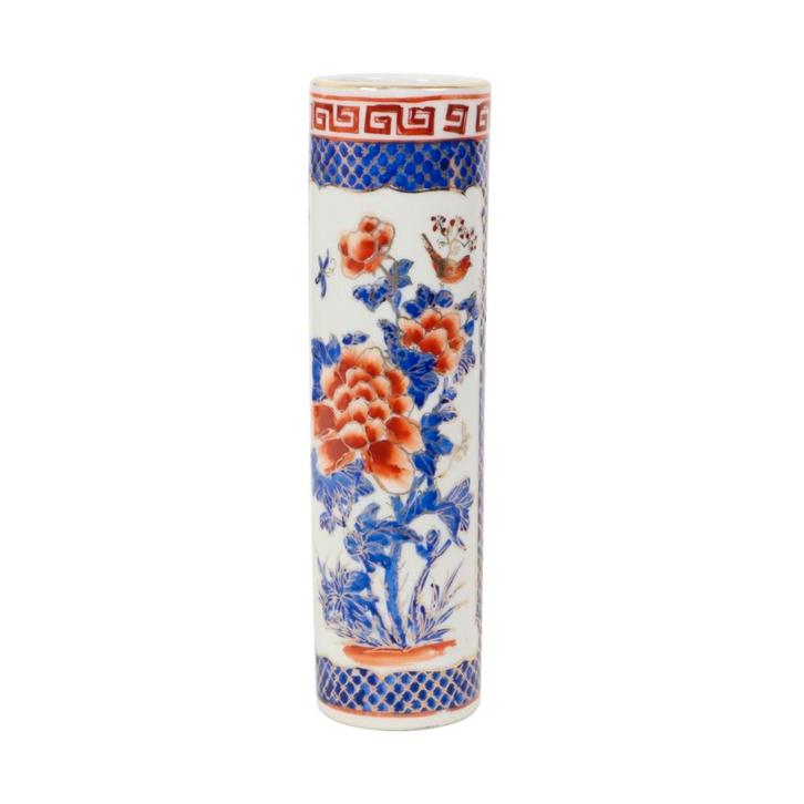 Kleine Japanse Cilinder Vaas Imari Porselein 22cm, Antiek en Kunst, Antiek | Vazen, Ophalen of Verzenden